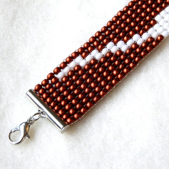Texas Longhorns bead bracelet, handmade, adjustable length, gameday - Picture 2 of 4